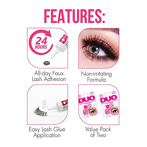 DUO Dark Tone Lash Adhesive - Waterproof Black Strip Lash Glue 0.25 oz 2 Pack