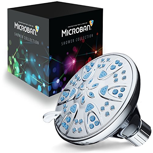AquaDance Antimicrobial 6-Setting High-Pressure Shower Head - Mold & Bacteria Protection, Chrome