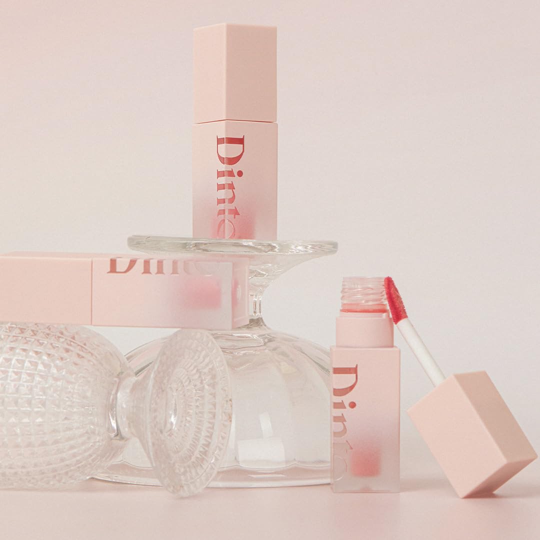 DINTO Blur-Jelly Plumping Lip Tint - Tinted Lip Plumpimg Gel Gloss, Long-Lasting, Moisturizing, Volumizing & Hydrating, Vegan & Cruelty-Free, K beauty (7 colors) (774 Nutty Gelée, 0.11 fl.oz.)