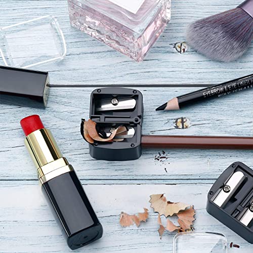 Chuangdi 5 Pack Dual Hole Makeup Pencil Sharpeners for Eyeliner & Lip Liner