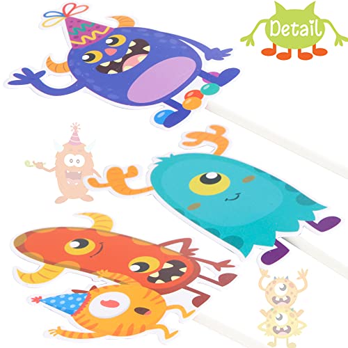 36pcs Little Monster Cupcake Toppers for Kids' Parties