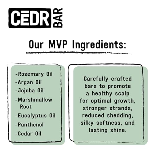 CEDR Rosemary Eucalyptus Mint Shampoo Bar for Normal Hair 3oz - Vegan & Sulfate-Free