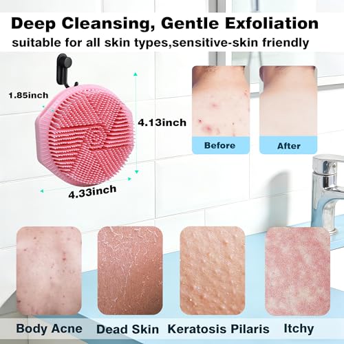 PeaKalo Dual-Sided Silicone Body Scrubber for Gentle Exfoliation
