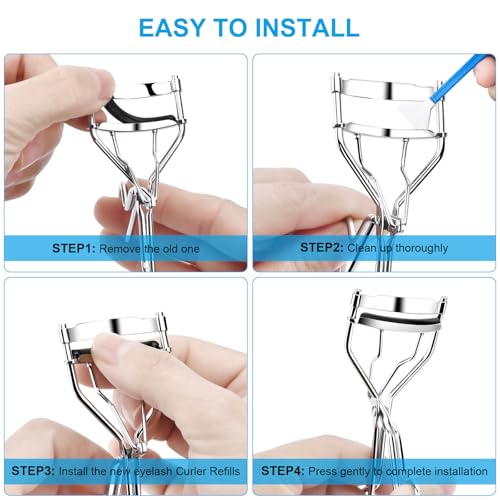 100 Pack Eyelash Curler Refills - Premium Silicone Rubber Pads