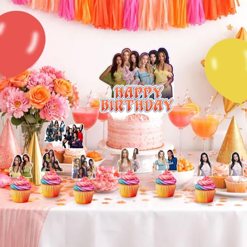 Katseye Kpop Birthday Backdrop Banner & Cake Toppers Set