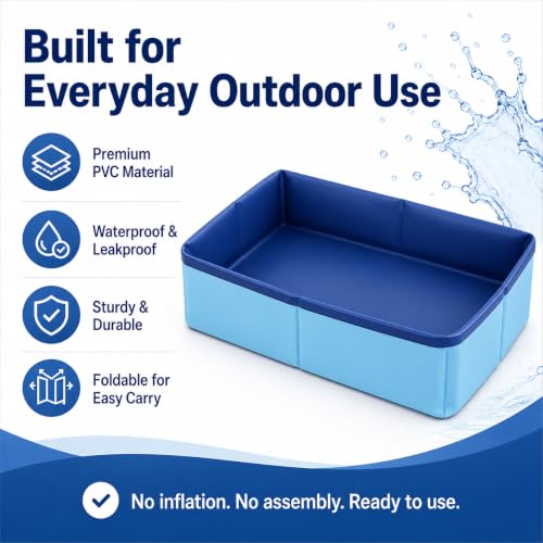 STARBRILLIANT Collapsible Square Pool Foot Bath - 19.69" Portable Rinse Basin