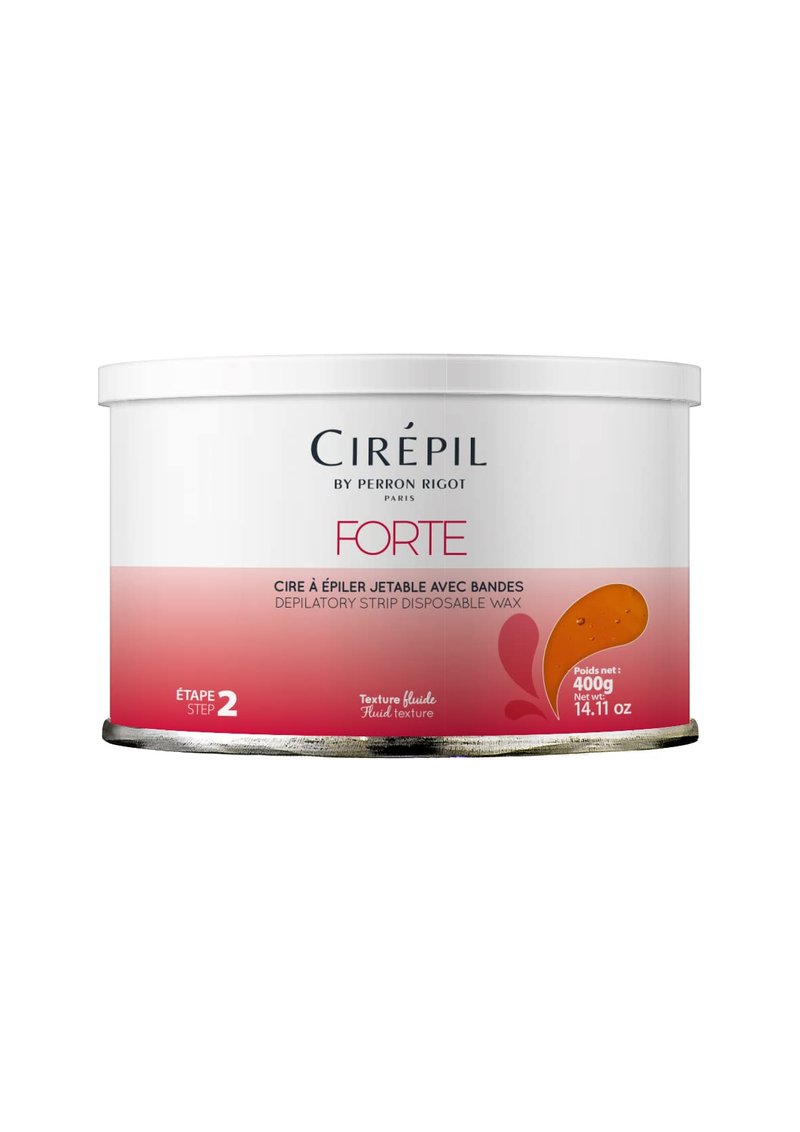 Cirepil - Forte - 400g / 14.11 oz Soft Wax Tin - Strong Strip Wax for Coarse & Resistant Hair - Classic Honey Texture - Effective for Men & Women Body Waxing