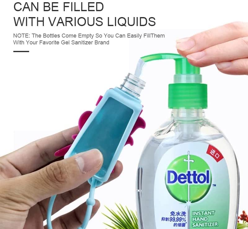XFQUIJ 30ml Portable Refillable Travel Bottles - 5 Pack Leakproof Silicone