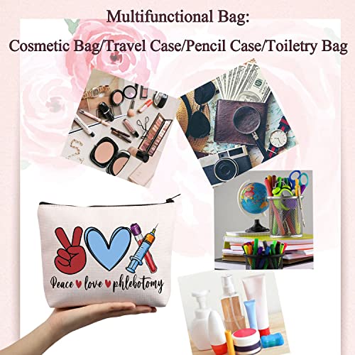 Peace Love Phlebotomy Makeup Bag - Gift for Phlebotomists & Nurses
