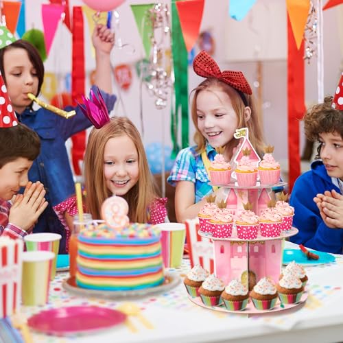 Princess Themed 3-Tier Cupcake Stand for Birthday Parties
