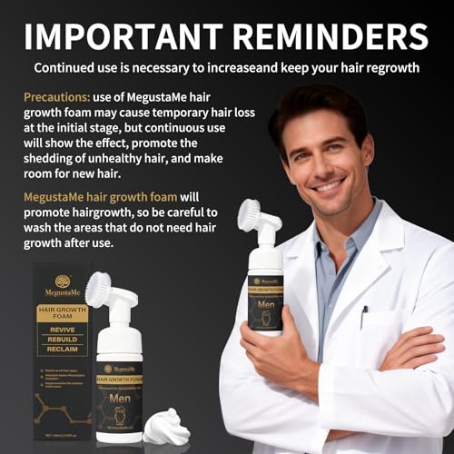 Men's Hair Growth Foam for Thinning Receding Hairline & Hair Loss - 60ml MegustaMe
