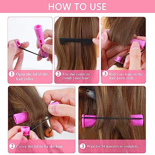 Alifuao 20-Piece Perm Rod Set for Natural Hair - Orange & Beige Curling Rollers (10 Pack of 2 Variations)