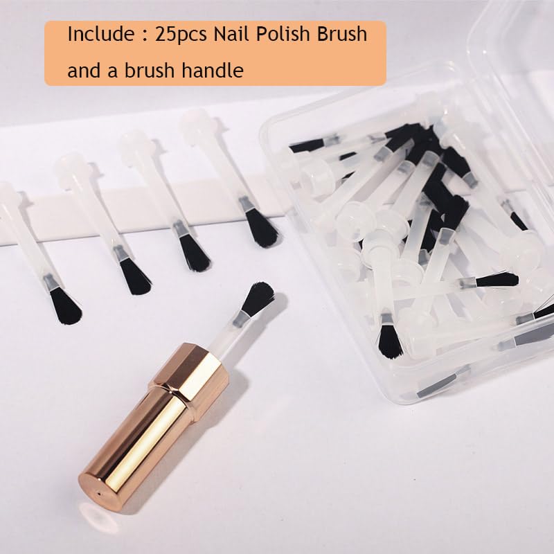 25-Piece Replacement Nail Polish Brush Kit with Handle