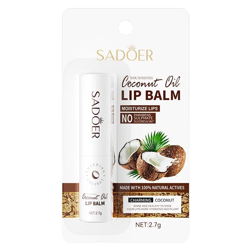 Sadoer Coconut Oil Lip Balm - Hydrating & Soothing Protection