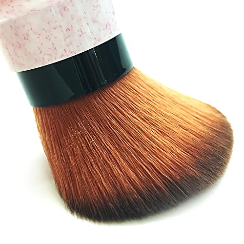 Pink Retractable Kabuki Makeup Brush for Blush, Foundation & Contour