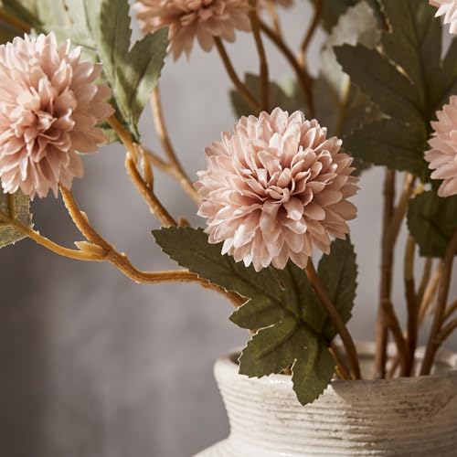 CEWOR 5 Pcs Faux Silk Pompon Mum Flowers for Home Decor