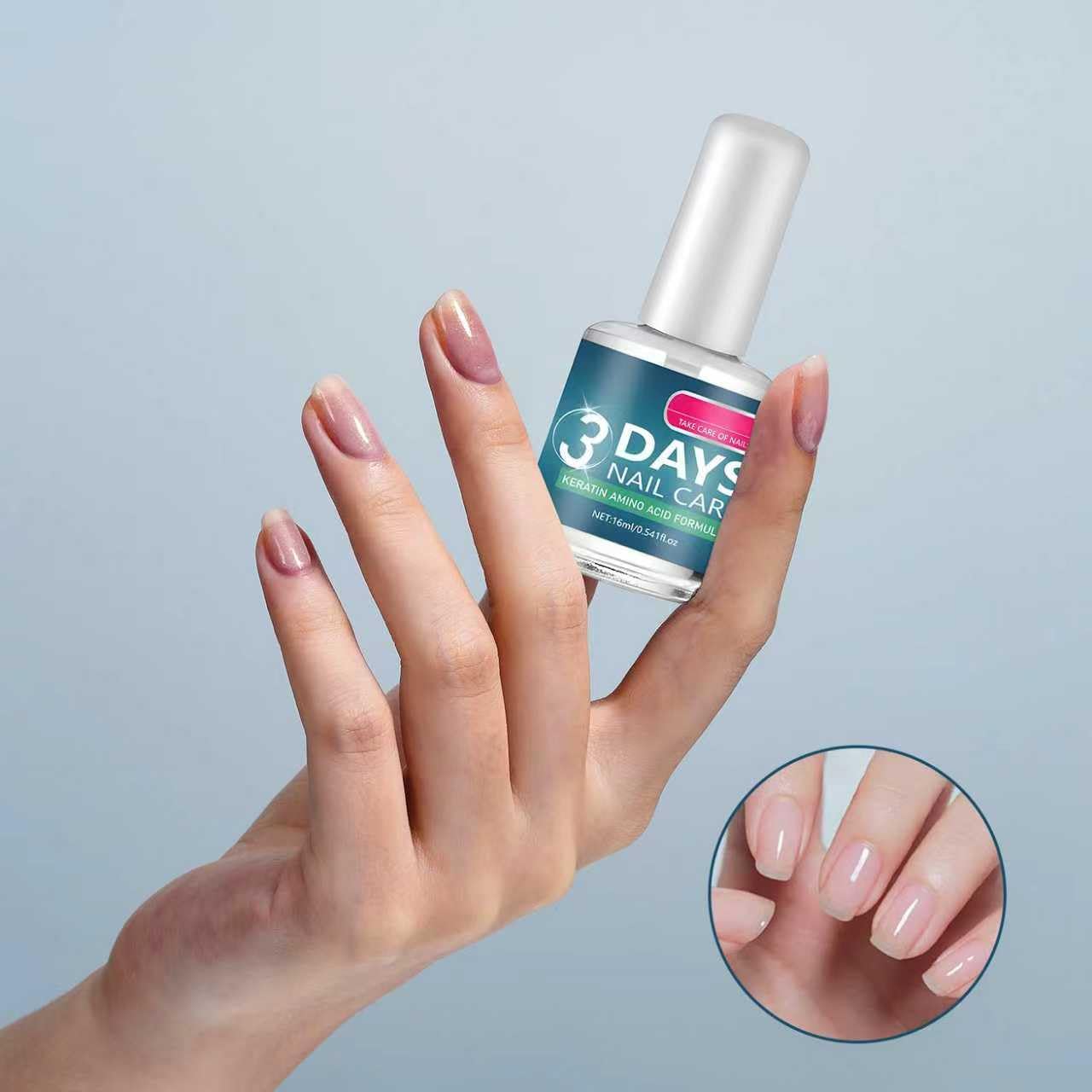 Keratin Nail Treatment - Strengthening & Hydrating for Dry, Weak Nails | 3-Day Repair Formula