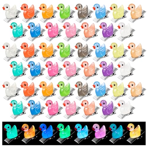 84Pcs Glow Duck Sprouts Rave Hair Clips - Colorful Accessories