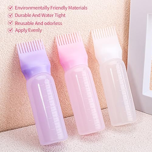 Ella & Sara 3-Pack Hair Oil Applicator Bottles for Dye & Treatments