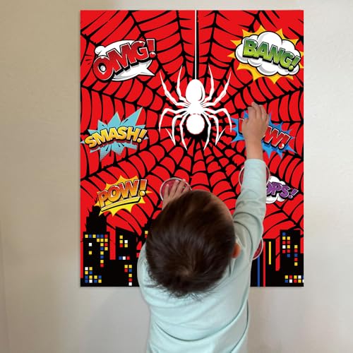 Spider-Themed Party Game for Kids - Pin the Sticker Fun