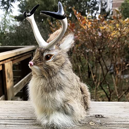 Hand-Crafted Jackalope Figurine | Realistic Rabbit with Antlers