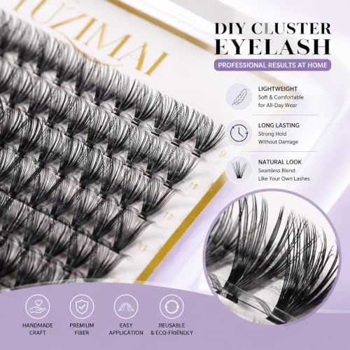 YUZIMAI 280Pcs D Curl Lash Clusters Kit for DIY Eyelash Extensions