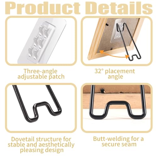 Adjustable Picture Frame Stands - 6 Pcs Stainless Steel Easel Backs
