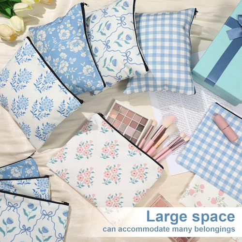 12 PCS Grandmillennial Quilted Makeup Bag Set - Aesthetic Travel Organizer