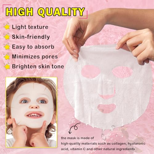 10 Pack Fruit Face Masks - Hydrating Skincare for Kids & Teens