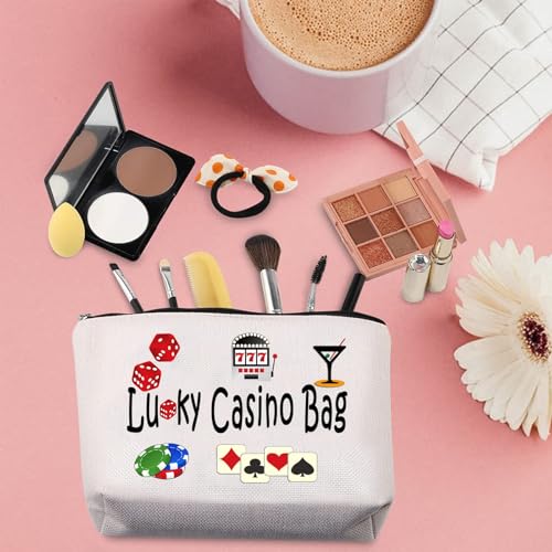 TSOTMO Casino Gamble Zipper Pouch - Gambling Gift & Poker Chips Bag