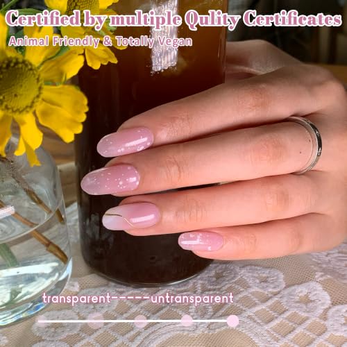 GelMala Semi Cured Gel Nail Strips Afternoon Tea Long-Lasting, Easy Application
