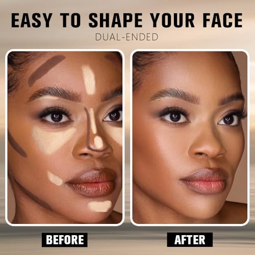 FeiCuiYun Dual-Ended 2-in-1 Contour & Highlighter Stick - Nude Brown