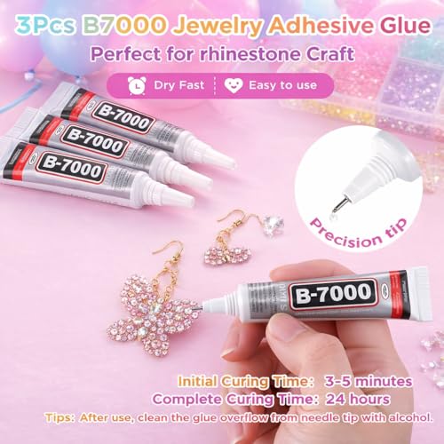 32000PCS Bedazzler Kit with 3mm Multicolor Rhinestones & Glue
