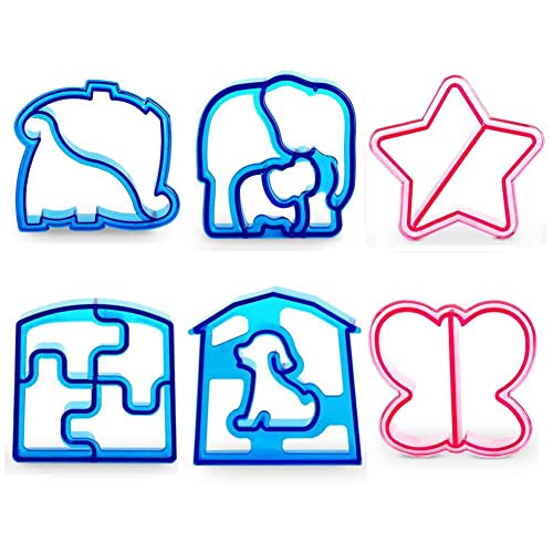 6-Pack Kids Sandwich Cutters with Animal Shapes for Fun Lunches