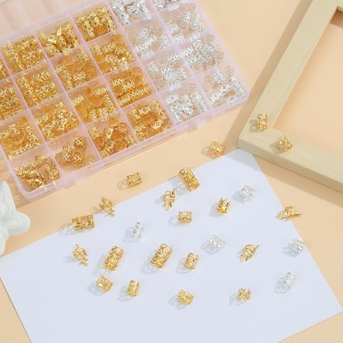 220 Pcs Gold & Silver Hair Jewelry for Braids & Dreadlocks