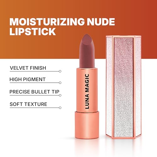LUNA MAGIC Soho Moisturizing Nude Lipstick - Warm Berry Pink, Velvet Finish & High Pigment