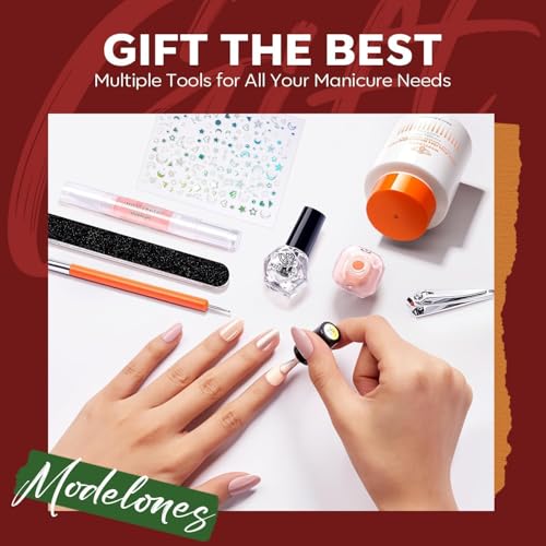 modelones Christmas Nail Polish Set 6 Colors, Red Green Pink Orange