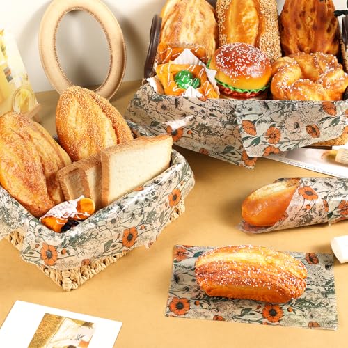 150 Sheets Wildflower Garden Floral Wax Paper - Greaseproof Deli Wraps