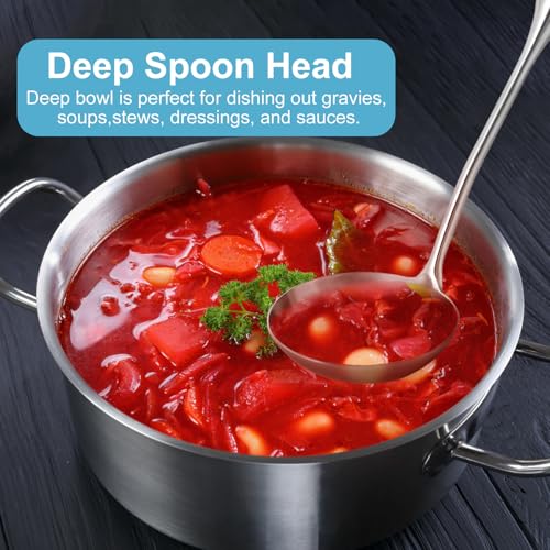 Durable Stainless Steel Soup Ladle - 13.8" Cooking Utensil