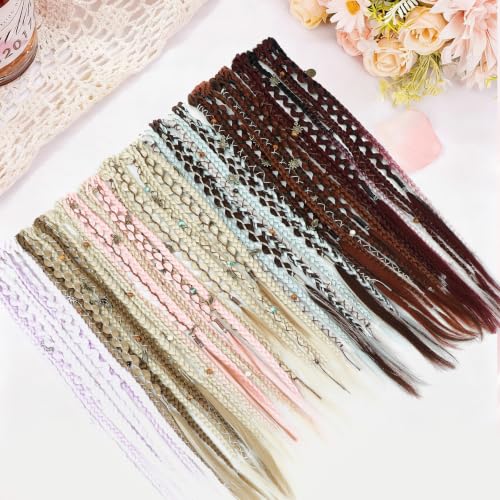 Perience 16" Boho Clip-in Braid Hair Extensions - Medium & Light Blonde