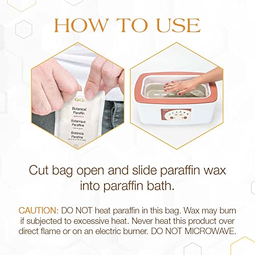GiGi Botanical Paraffin Wax Refill with Jojoba Oil – 16 oz Moisturizing Block for Hands & Feet