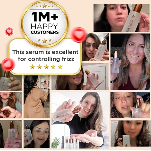 HerStyler Hair Repair Serum - Argan Oil Hair Serum for Frizzy and Damaged Hair - For Frizz, Styling and Shine - Lightweight - Hydrating - Fast Absorbing - For Thicker, Fuller Hair - 2 Fl Oz - 1 Pack