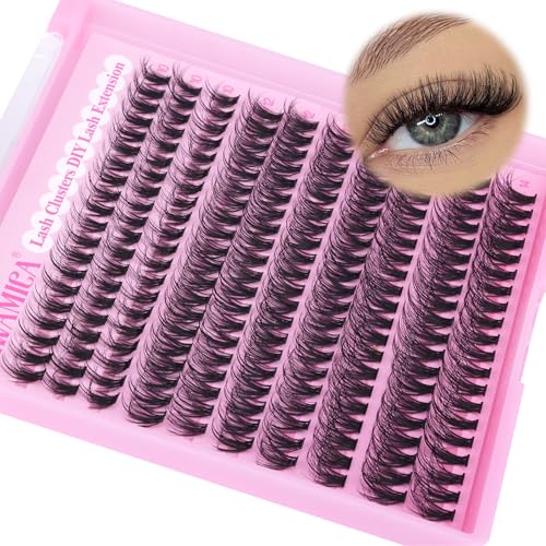 Yawamica Wispy Lash Clusters 10-14mm Short Fluffy CC Curl Natural Eyelash Extensions
