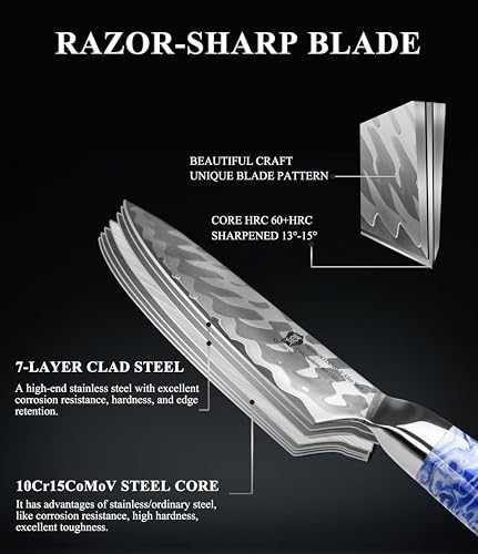 WILDMOK 5-Inch Utility Knife - Ultra Sharp Kitchen Knife with Resin Handle