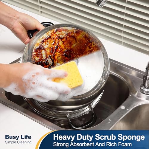 Yocada Biodegradable Kitchen Sponge 12 Pack - Dual-Action Scrubber