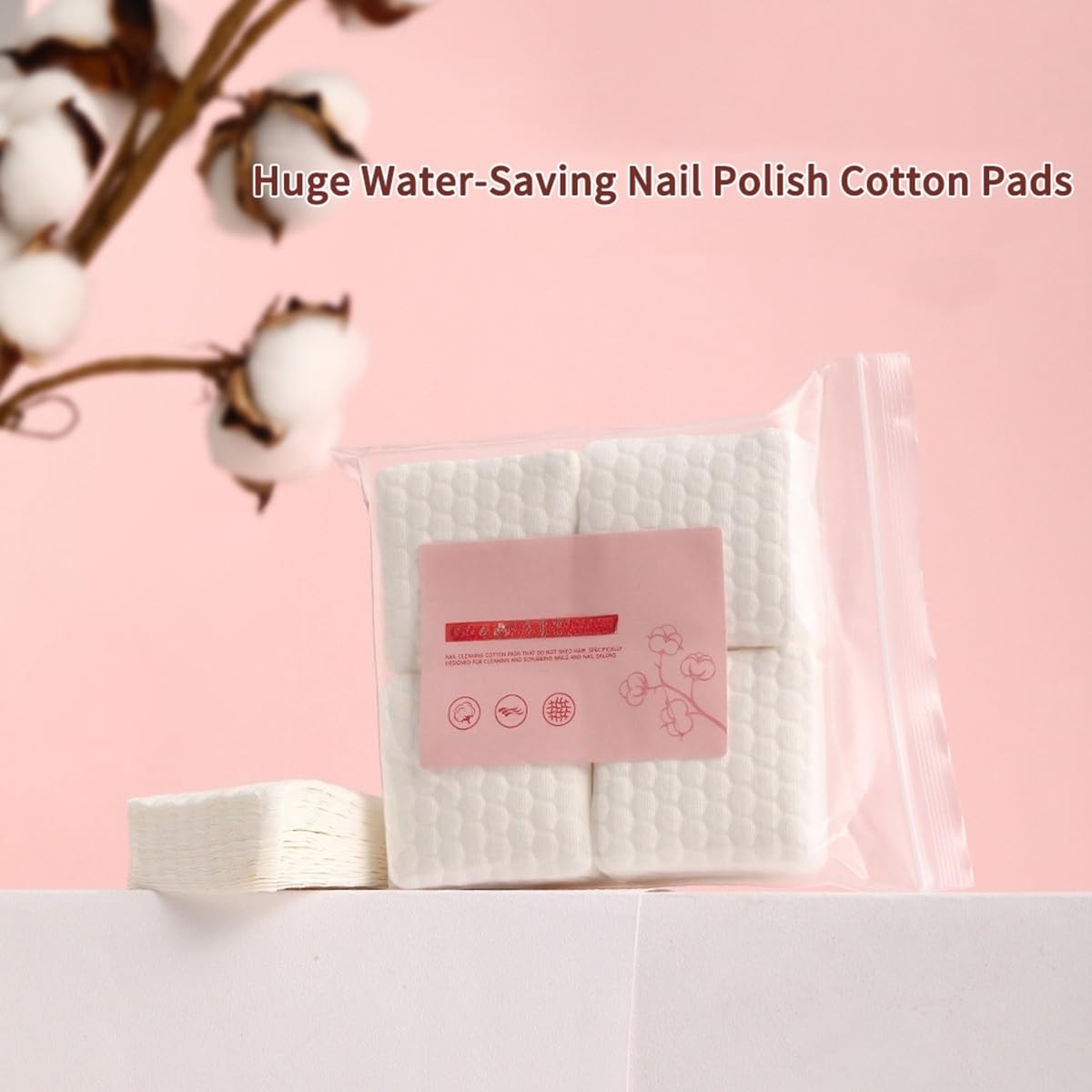 Premium Lint-Free Nail Polish Cleaning Cotton Pads, Portable Makeup Cotton Pad for Home and Travel