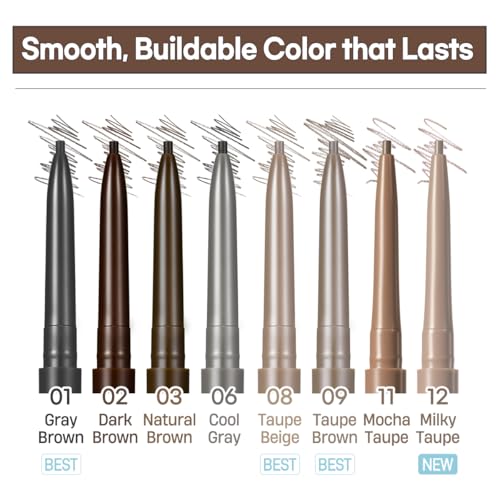 Peripera Speedy Skinny Brow Pencil - 1.5mm Precise Eyebrow Makeup