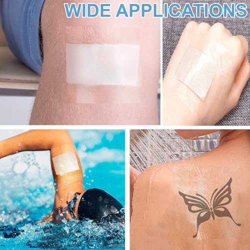 MOODUUTY Waterproof Transparent Film Dressing Roll 4 Inch x 10.94 Yards - Skin Healing Tape for Tattoos, Wounds & Post-Surgical Care