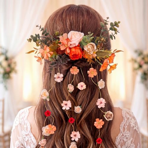 Boho Wedding Flower Hair Vine Headpiece | Flexible Bridal Accessory