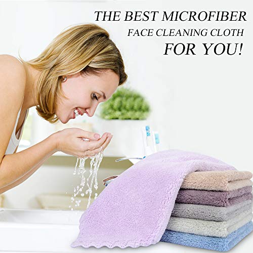 SUNLAND Microfiber Facial Cleansing Cloths - 6 Pack, Ultra Soft Reusable